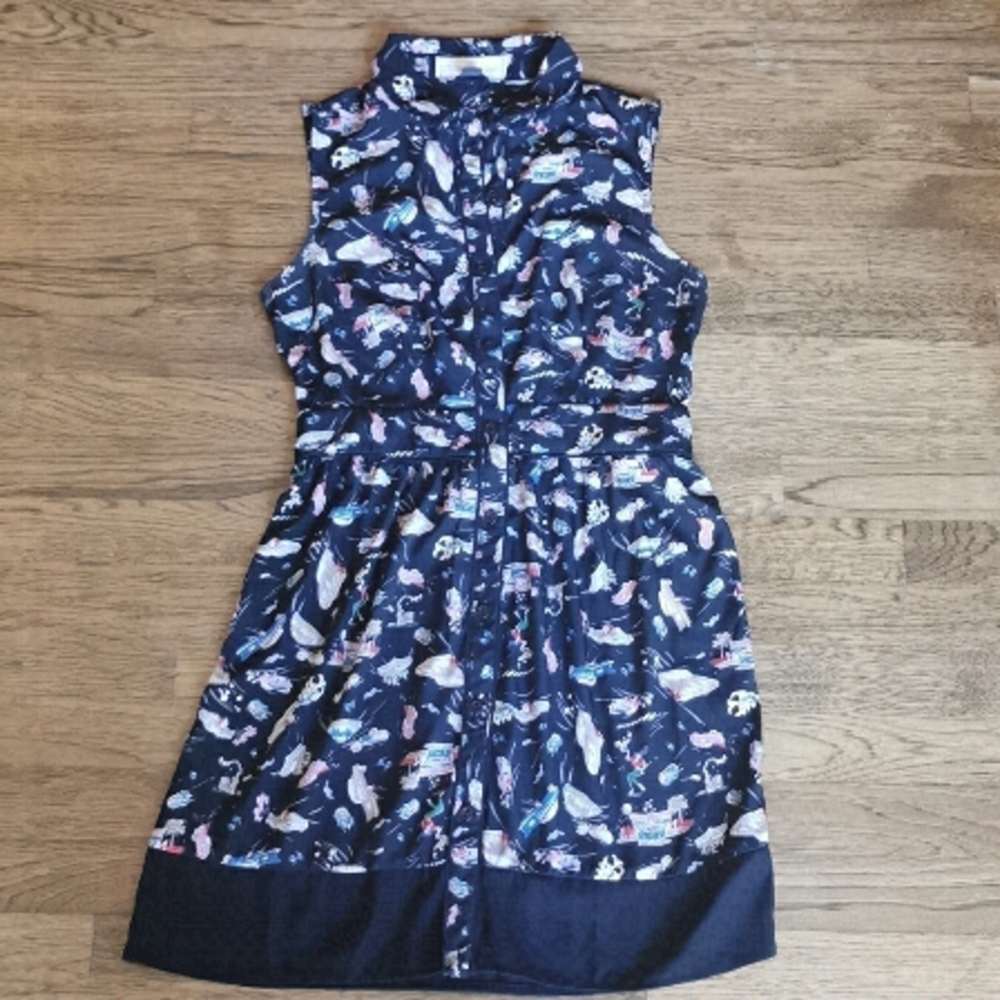 ROCKABILLY Sleeveless Dress Black Cars Small